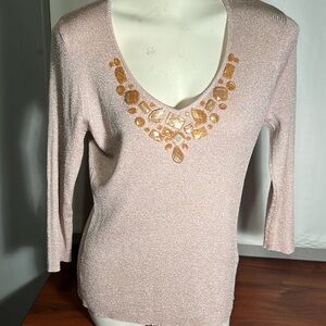 Rose gold lurex,XL, MACY NWT, August silk